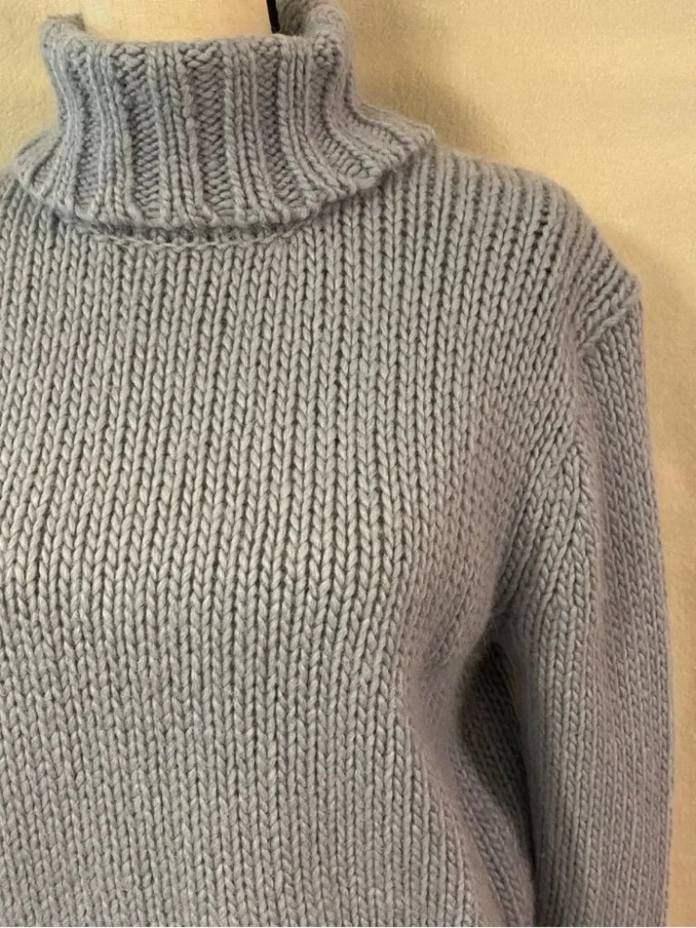 J. Crew powder blue wool alpaca chunky knit turtleneck sweater